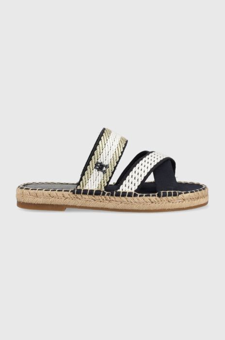 Шльопанці Tommy Hilfiger GOLDEN WEBBING SANDAL жіночі колір синій FW0FW07096