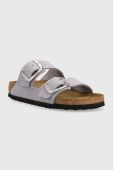 Замшеві шльопанці Birkenstock Arizona Big Buckle жіночі колір фіолетовий 1024090 1024090-PurFog