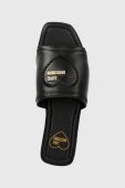 Шкіряні шльопанці Love Moschino жіночі колір чорний JA28402G0GIA0000