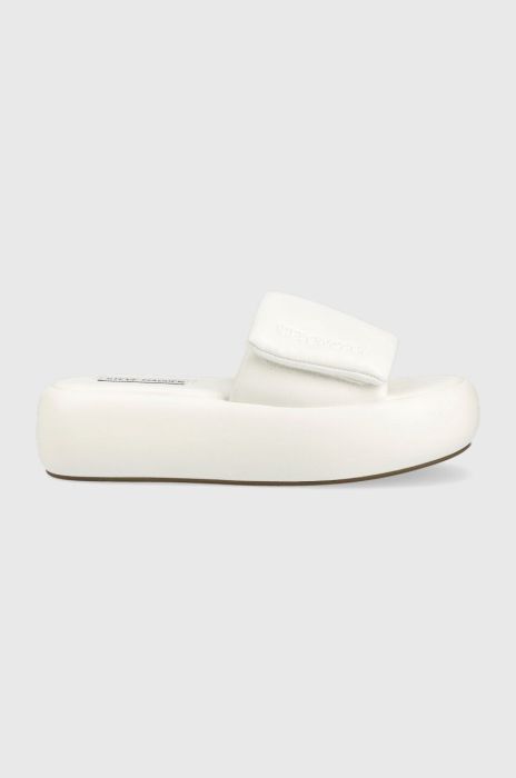 Шльопанці Steve Madden Swoosh жіночі колір білий на платформі SM11002446