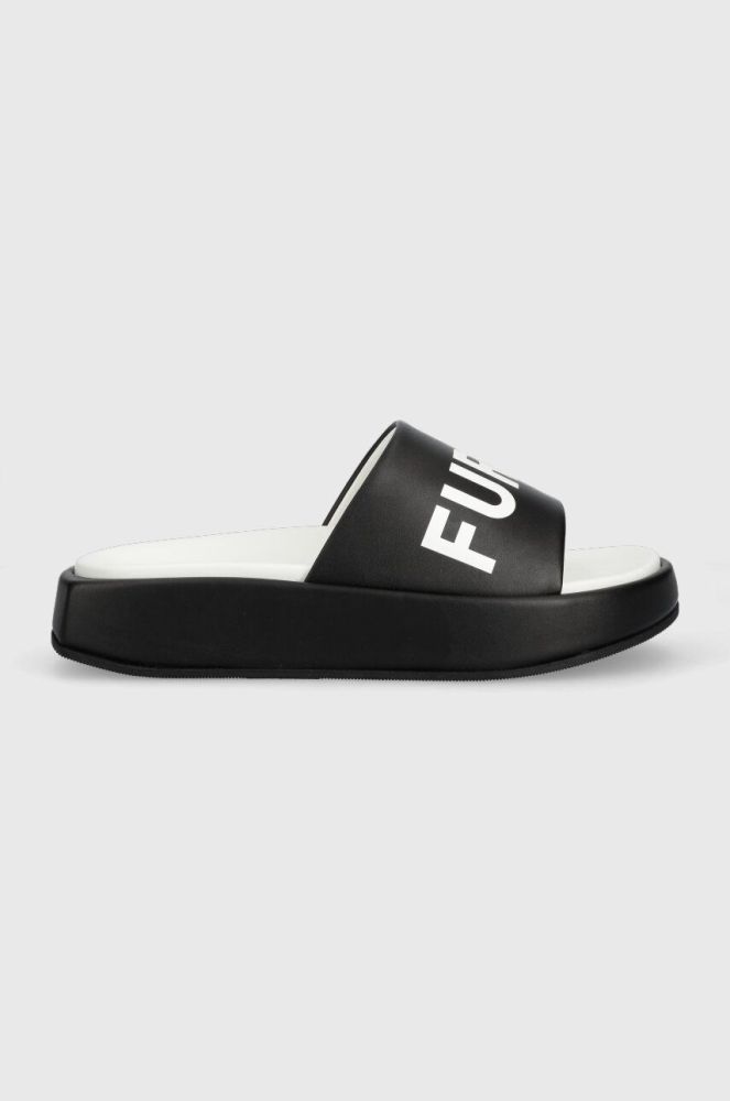 Шльопанці Furla Real Fusbet жіночі колір чорний на платформі YE20REA BX0766 P1900