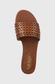 Шкіряні шльопанці Lauren Ralph Lauren Andee жіночі колір коричневий 802904285001