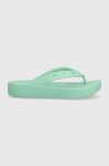 В'єтнамки Crocs Classic Platform Flip жіночі колір бірюзовий на платформі 207714 207714.3UG-3UG