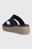 Шльопанці Crocs Brooklyn Low Wedge Sandal жіночі колір синій на платформі 207431