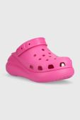 Шльопанці Crocs Classic Crush Clog жіночі колір рожевий на платформі 207521 207521.6UB-6UB