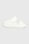Шльопанці Crocs CLASSIC CRUSH SANDAL жіночі колір білий на платформі 207670 207670.100-100
