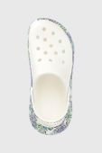 Шльопанці Crocs Classic Crush Butterfly Clog жіночі колір білий на платформі 208258 208258.94S-94S