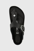 Шкіряні в'єтнамки Birkenstock жіночі колір чорний на плоскому ходу 1023334-black