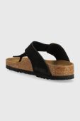 Замшеві в'єтнамки Birkenstock Gizeh Big Buckle жіночі колір чорний на плоскому ходу 1024019-black