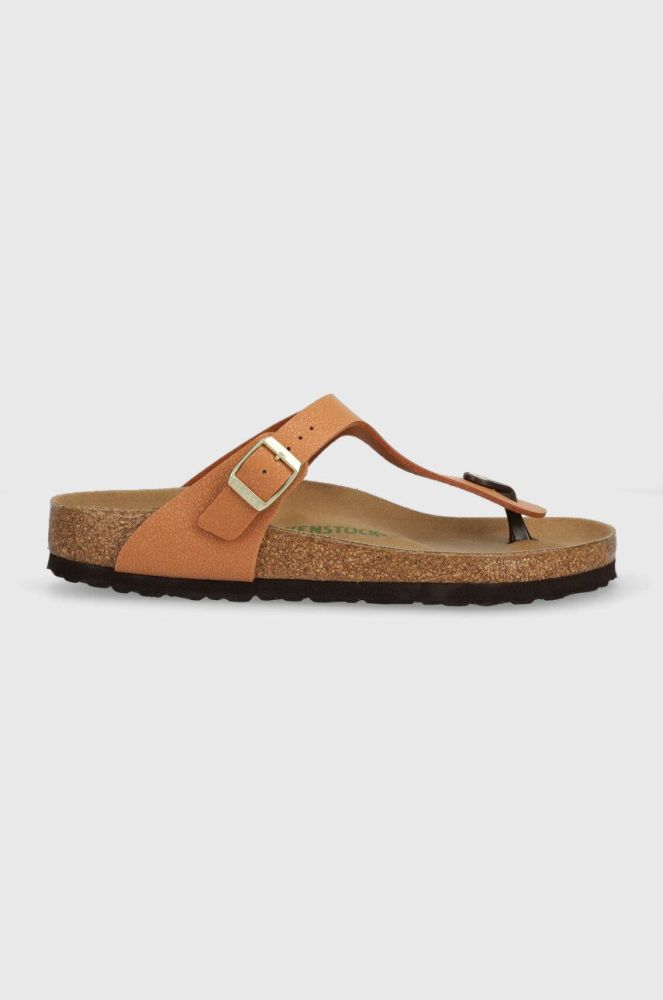 В'єтнамки Birkenstock жіночі колір коричневий на плоскому ходу 1025062-gbrown