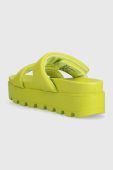 Шльопанці Steve Madden Bail out жіночі колір зелений на платформі SM11002448