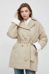 Куртка Tommy Hilfiger жіноча колір бежевий перехідна oversize (2885306)
