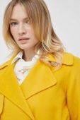 вовняне пальто Tommy Hilfiger колір жовтий перехідний двобортний