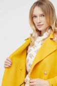 вовняне пальто Tommy Hilfiger колір жовтий перехідний двобортний
