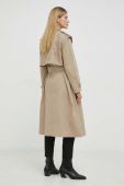 Тренч Bruuns Bazaar Campa Iva жіночий колір бежевий перехідний двобортний