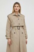 Тренч Bruuns Bazaar Campa Iva жіночий колір бежевий перехідний двобортний