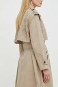 Тренч Bruuns Bazaar Campa Iva жіночий колір бежевий перехідний двобортний