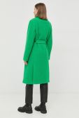 Вовняне пальто Samsoe Samsoe Milena колір зелений перехідний двобортне