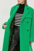 Вовняне пальто Samsoe Samsoe Milena колір зелений перехідний двобортне