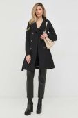 Пальто Patrizia Pepe жіночий колір чорний перехідний двобортний (2856484)