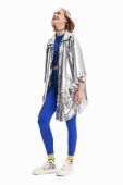 Куртка Desigual жіноча колір срібний перехідний oversize