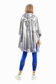 Куртка Desigual жіноча колір срібний перехідний oversize