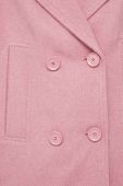 Пальто з домішкою вовни Sisley Колір рожевий перехідний двобортний колір рожевий