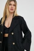 Пальто Pinko жіночий колір чорний перехідний двобортний
