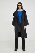 Пальто MMC STUDIO жіночий колір чорний перехідний oversize