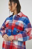 Пальто Tommy Jeans жіночий перехідна oversize колір барвистий
