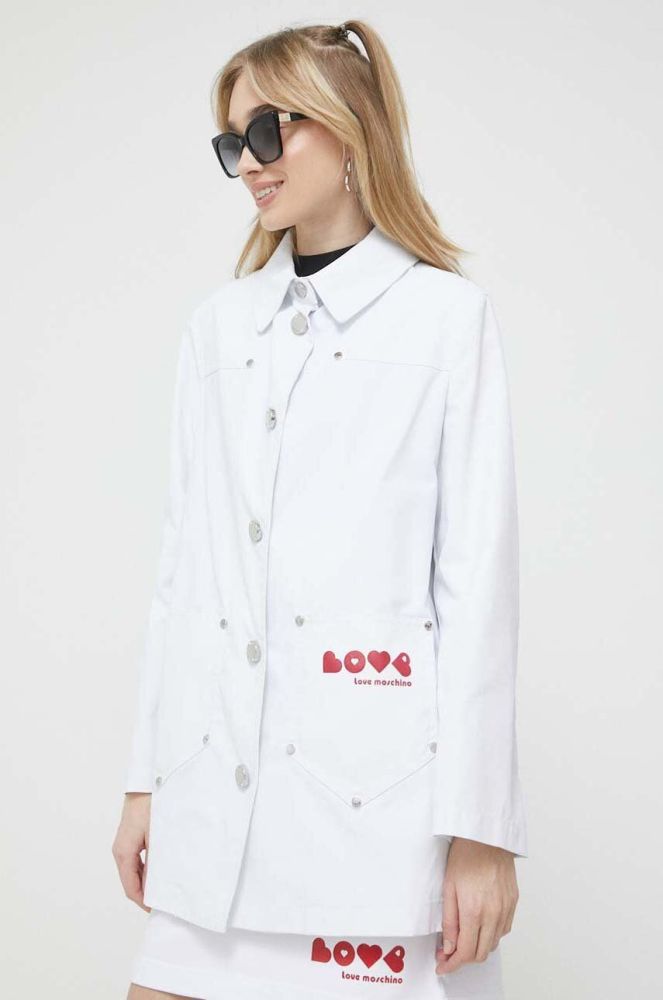 Куртка Love Moschino жіноча колір білий перехідна (3153247)