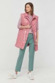 Пухова безрукавка Twinset жіночий колір рожевий перехідний