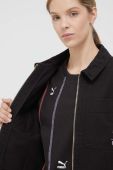 Джинсова куртка Puma X The Ragged Priest жіноча колір чорний перехідна oversize