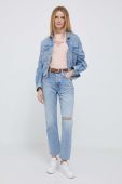 Джинсова куртка Pepe Jeans Turner Rainbow жіноча перехідна oversize колір блакитний