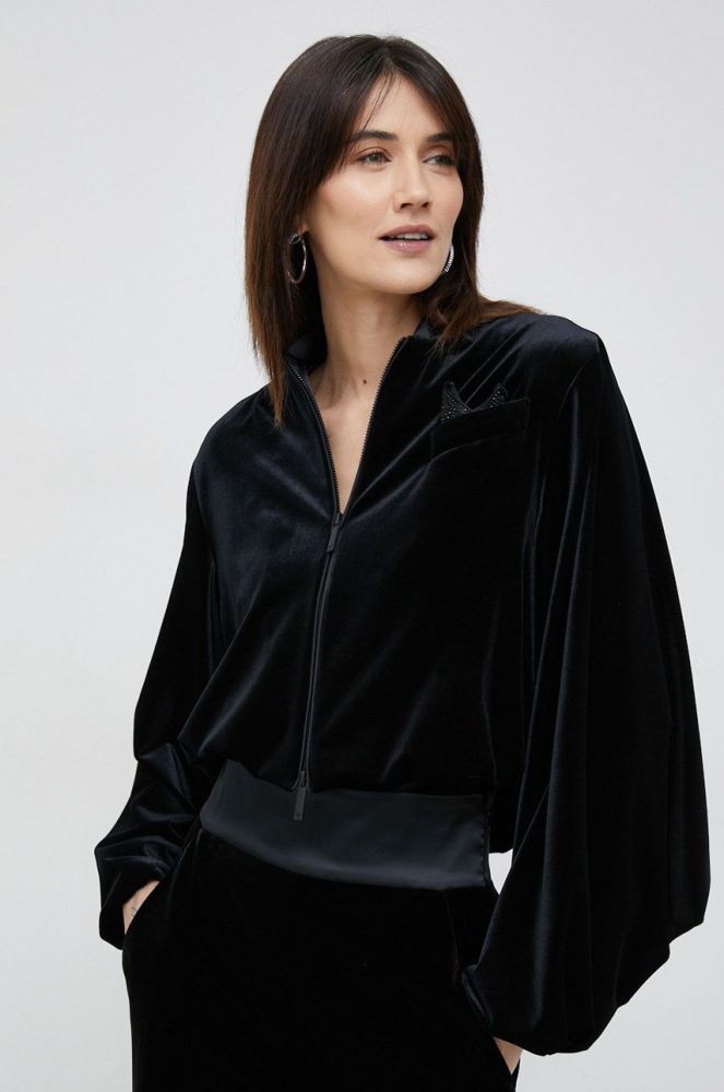 Кофта Emporio Armani жіноча колір чорний однотонна (2957469)