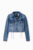 Дитяча джинсова куртка Desigual жіноча перехідна колір блакитний