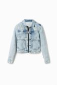 Джинсова куртка Desigual жіноча перехідна колір блакитний (3044458)