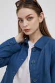 Сорочка з льону United Colors of Benetton колір синій regular