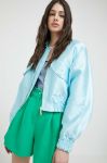 Куртка-бомбер Blugirl Blumarine жіночий перехідна колір блакитний