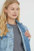 Джинсова куртка Lee жіноча перехідна oversize колір блакитний