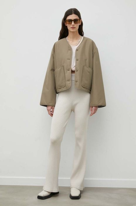 Куртка Samsoe Samsoe жіноча колір зелений перехідна oversize (3091449)