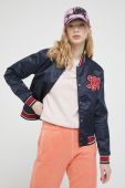 Куртка-бомбер Superdry жіночий колір синій перехідна
