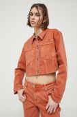 Джинсова куртка Guess Originals жіноча колір помаранчевий перехідна