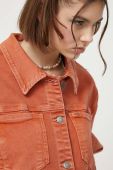 Джинсова куртка Guess Originals жіноча колір помаранчевий перехідна