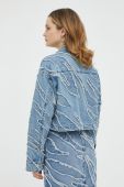 Джинсова куртка Gestuz жіноча перехідна oversize колір блакитний