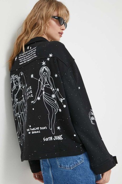 Куртка Sixth June жіноча колір чорний перехідна oversize