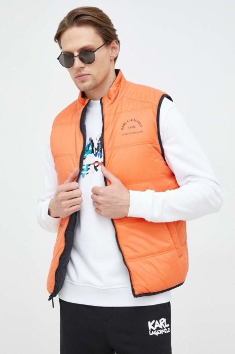 Двостороння безрукавка Karl Lagerfeld чоловічий колір чорний перехідний