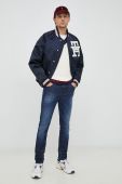 Куртка-бомбер Tommy Hilfiger чоловічий колір синій перехідна oversize
