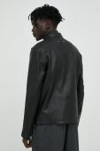 Шкіряна куртка Young Poets Society Luca чоловіча колір чорний перехідна
