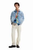 Джинсова куртка Desigual чоловіча перехідна колір блакитний (2984342)